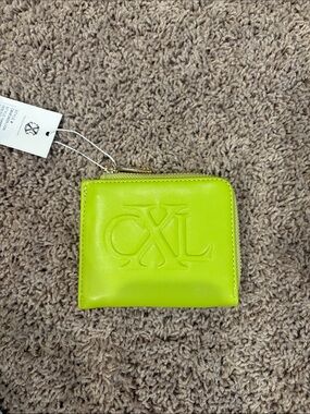 Embossed CXL Logo Zip Wallet - Neon Lime